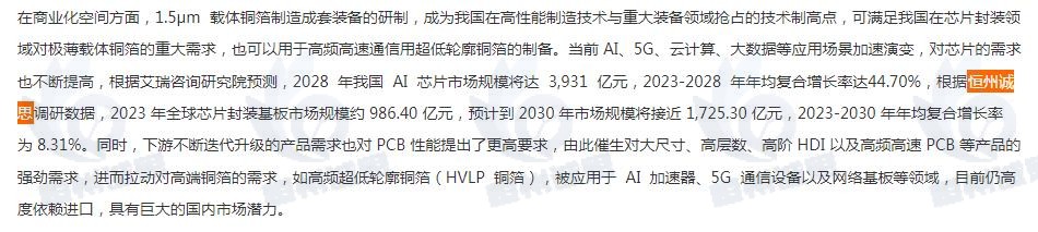 恒州诚思（YH）发布的芯片封装基板市场报告被西安泰金新能科技股份有限公司用作发行人及中介机构关于首轮审核问询函的回复